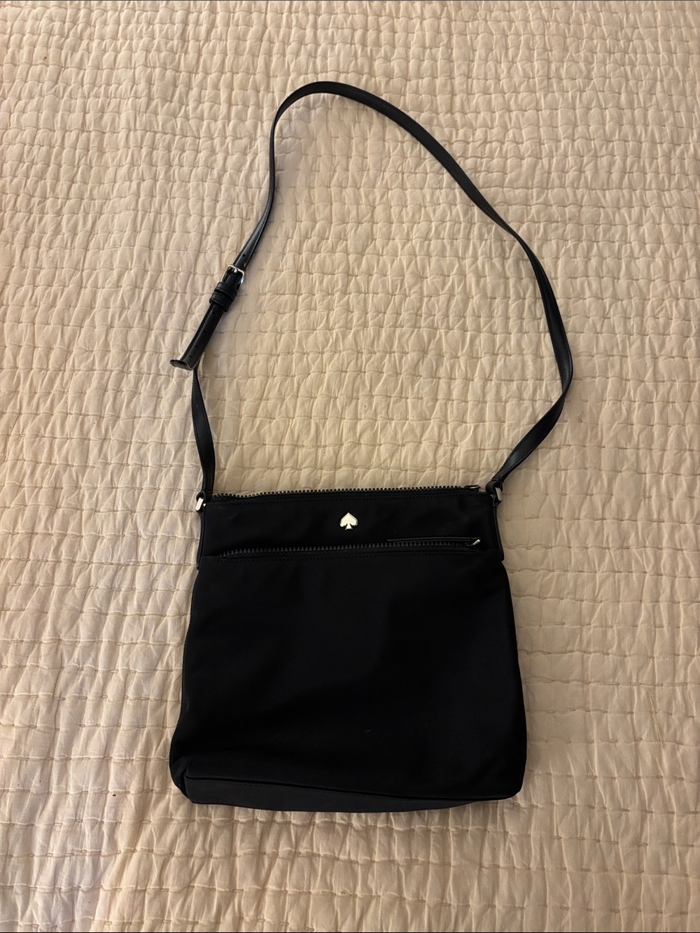 kate spade Black Nylon Crossbody with Spade Accent